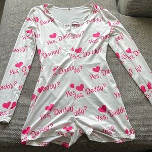 This is a pajama romper.